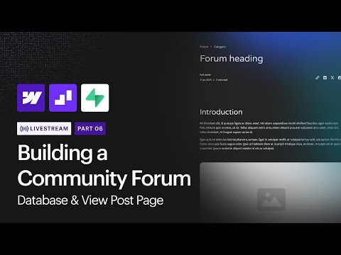 Database enhancements & View Post page | Building a community forum Part 6