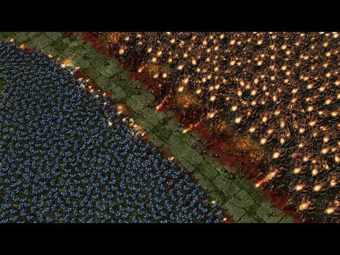 1000 RAVAGERS vs 5000 MARINES - Starcraft 2 MASSIVE Battle