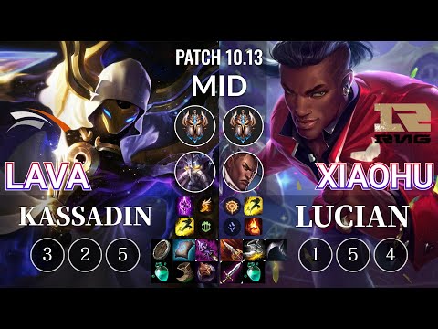 HLE Lava Kassadin vs RNG Xiaohu Lucian Mid - KR Patch 10.13