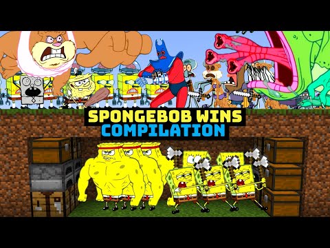 Every Time Spongebob WINS Minecraft Speedrun - Mega Compilation