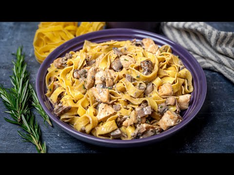 Creamy Chicken and Mushroom Tagliatelle
