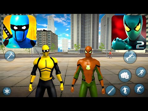 Blue Ninja Vs Power Spider Hero 2 Rope Hero - Gameplay Walkthrough Part 22 (iOS, Android)