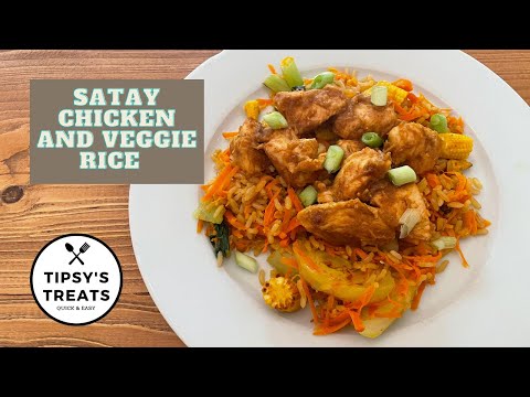 Easy Satay Chicken and Vegetable rice