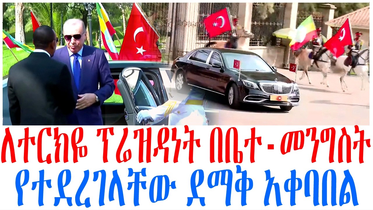 ለተርክዬ ፕሬዝዳነት በቤተ መንግስት የተደረገላቸው ደማቅ አቀባበል