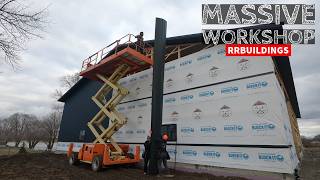 Building a Massive Work Shop Ep. 13 Installing Metal Siding