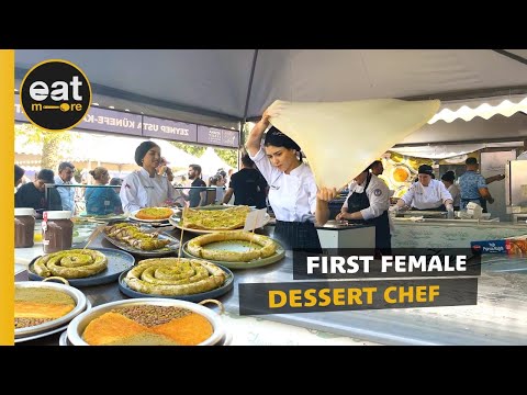 Turkey's First Female Chef Making Katmer Dessert | Traditional Turkish Sweets: Katmer