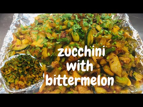 , title : 'Restaurant style zucchini with bitter melon bhaji||how to make zucchini with korolla bhaji||korolla'