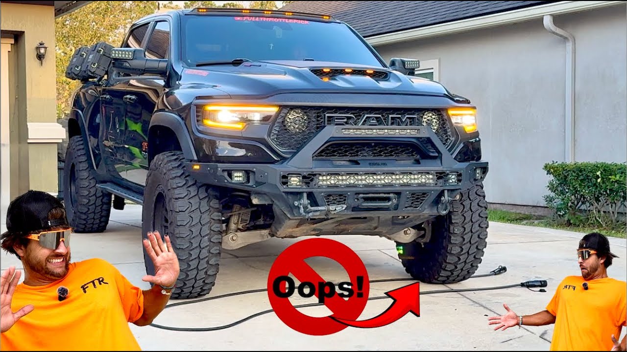 🔥 EVDANCE 50A Tesla EV Charging Extension Cable | DRIVING OVER IT with 8500-LB RAM TRX!