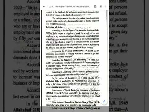 Subject-Labour and Industrial law Topic-18 Strike and Lockout