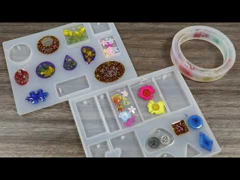 109pc Silicone Resin Moulds Casting Kit for Jewellery Making with a Storage Bag, Epoxy Resin Moulds