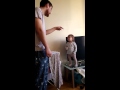 Adorable daddy/daughter standoff 