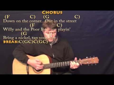 Down on the Corner (CCR) Strum Guitar Cover Lesson with Chords/Lyrics