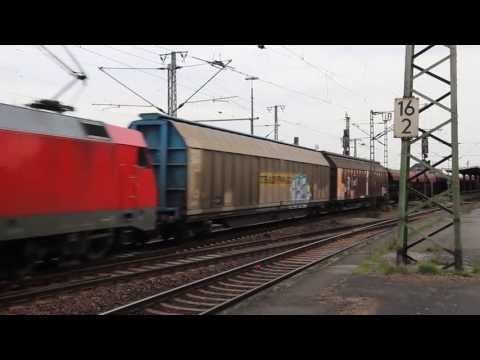 DB 152 048-5 passes Lehrte with a long mixed freight train 16 April 2013