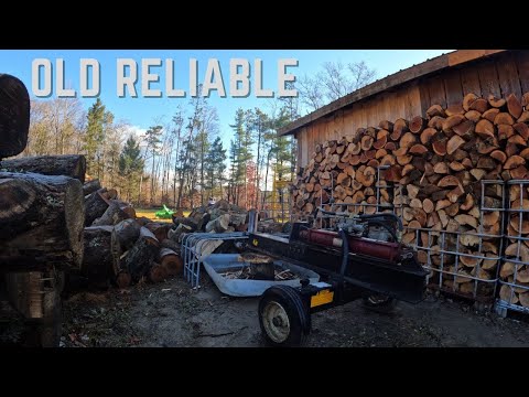 Staying a Year Ahead - Antique Wood Splitter & Stacking Firewood