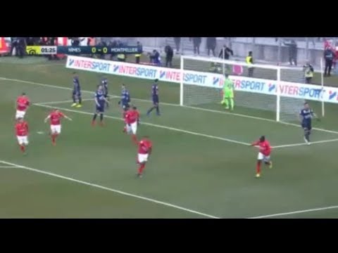 Goal Landre 1-0 Nimes vs Montpellier
