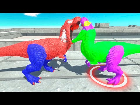 SPIDER MAN VS GREEN GOBLIN T REX DEATH RUN - Animal Revolt Battle Simulator