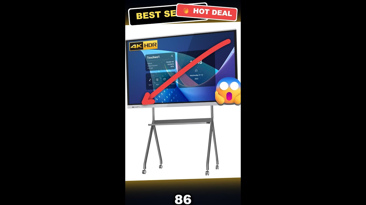 86 Touchscreen Smart Monitor Review - 4K Interactive Whiteboard with Android 13 for Office & Classroom