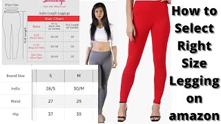 How to select Legging Size | Online shopping Size Guide |How to Select Right Size Clothing on amazon
