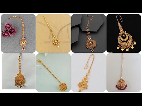 tanishq letest light waight gold maang tikka colections/12 Latest Light weight Paint Designs#youtube