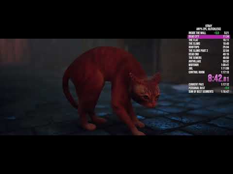 Stray speedrun glitchless any% former world record 1:16:59