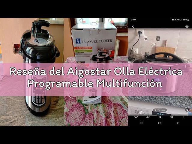 Vídeo relacionado con Aigostar Olla Eléctrica Programable Multifunción 6 litros, 18 Menús, Programable 24 horas, Panel LED Táctil, Recipiente Extraíble Antiadherente, Temperatura ajustable, Presión ajustable, 1000W