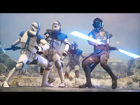 501st Legion Clone Troopers vs Lightsaber Raiders - STAR WARS JEDI SURVIVOR NPC Wars