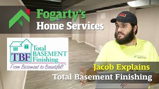 Watch video: Fogarty's Home Services - Jacob Explains Total Basement Finishing