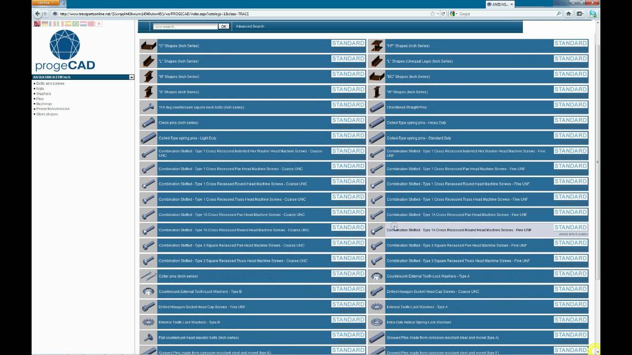 Traceparts for progeCAD Professional