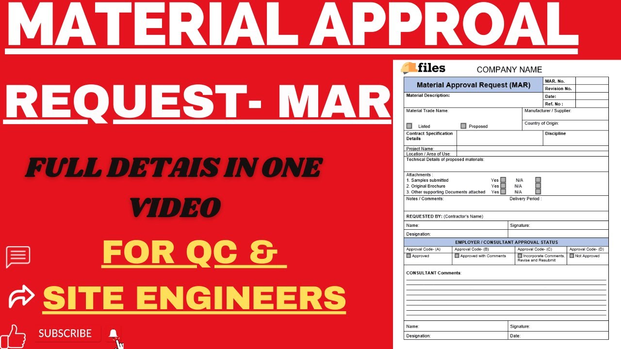 How To Submit Material Approval Request | Material Submittal Request| MAR| Attachments for MAR