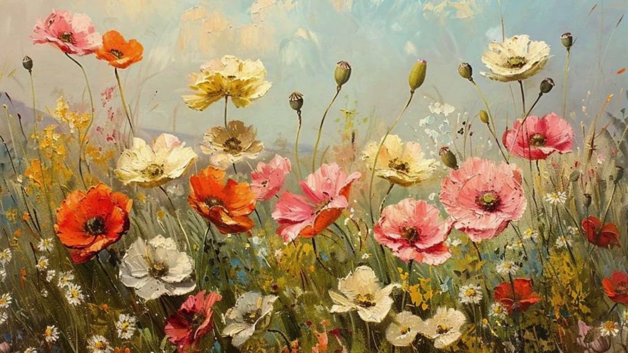 Vintage Floral Free Tv Art Wallpaper Screensaver Home Decor Samsung Oil Painting Digital Wildflower