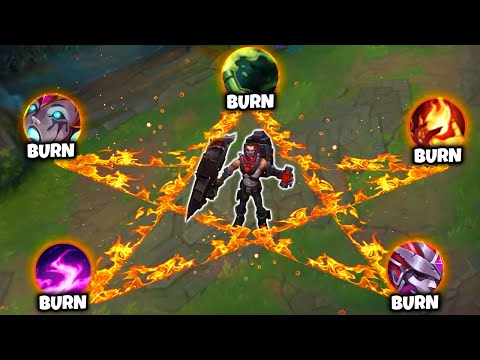 PENTA BURN SINGED COOKS YOU IN SECONDS! (5 DOTS COMBINED) - League of Legends