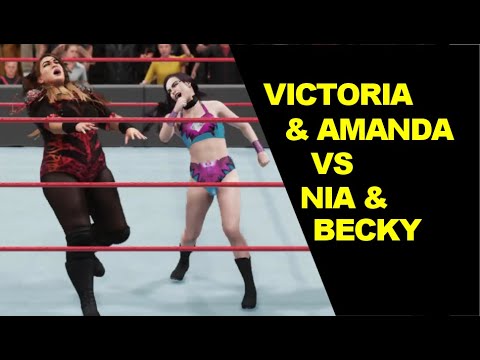 WWE 2K18 Nia Jax & Becky Lynch vs Amanda Cerny & Victoria Justice - Elimination Tag