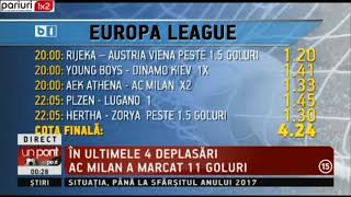 UPZ: Bilet in cota 4.24 pe meciurile din Europa League!