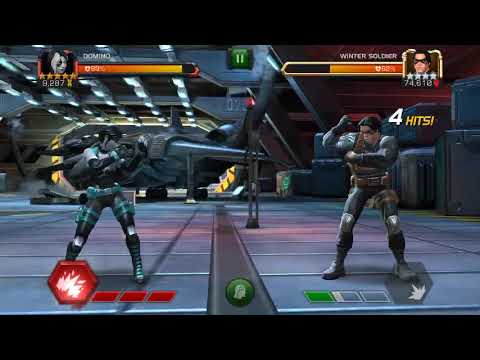 Rank 4, 5 Star Domino Gameplay Vs ROL Winter Soldier! Marvel Contest Of Champions