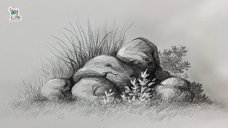 How to draw Small Rocks with Pencil