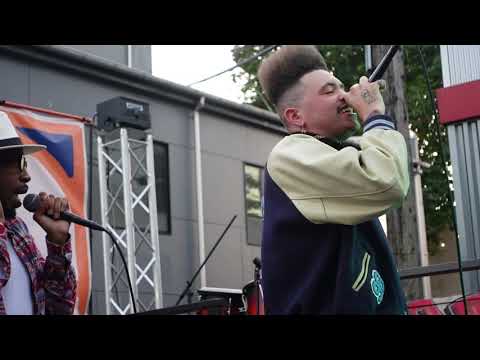 Skatey P performs music off his new album Skatey Hawkins Tolo at Fremont Fridays in Seattle Wash.