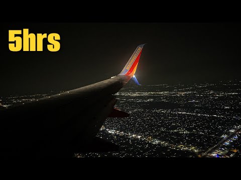 5 Hour Relaxing Nighttime Flight | Airplane White Noise for Sleep | Airplane Cabin Noise Ambienc