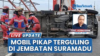 Dua Korban Terjebak Mobil Pikap Terguling di Jembatan Suramadu