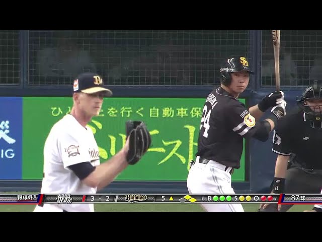【5回表】ホークス・長谷川がタイムリー2塁打で追加点!! 2016/4/26 Bs-H