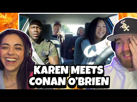 KAREN DOESN'T KNOW CONAN!! : Ice Cube, Kevin Hart, And Conan Help a Student Driver (CONAN)| REACTION