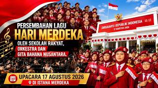 Download lagu Performance of the song 'Hari Merdeka' by Sekolah Rakyat, orchestra, and Gita Bahana Nusantara mp3