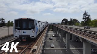 ⁴ᴷ⁶⁰ BART: Fleet of the Future Trains Arriving and Departing Rockridge