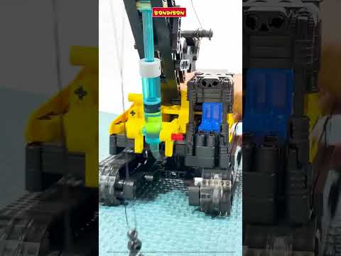 Миниатюра изображения товара Конструктор кинетический Bondibon Гидравлическая машина Подъемный кран / ВВ6497 (528эл)