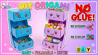 DIY Easy Origami Desk Organizer | No Glue, No Scissors | Cute Organizer |Paper Craft |School Project