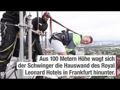 Der letzte Kick: Remo Käser beim Houserunning in Frankfurt