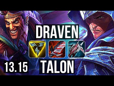 DRAVEN vs TALON (MID) | 3.3M mastery, Godlike, 300+ games | EUW Diamond | 13.15