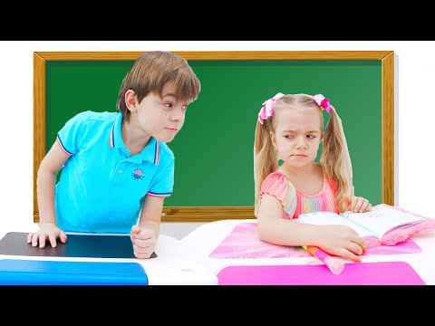 Anabella helps Bogdan get ready for school