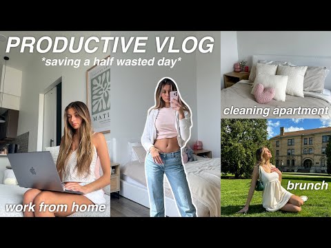 PRODUCTIVE VLOG✨ living alone, cleaning my apartment, grocery shopping, working from home