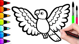 How to draw a bird for kids step by step !!