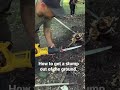 How to get a stump out of the ground with limited tools and tractor or truck.
